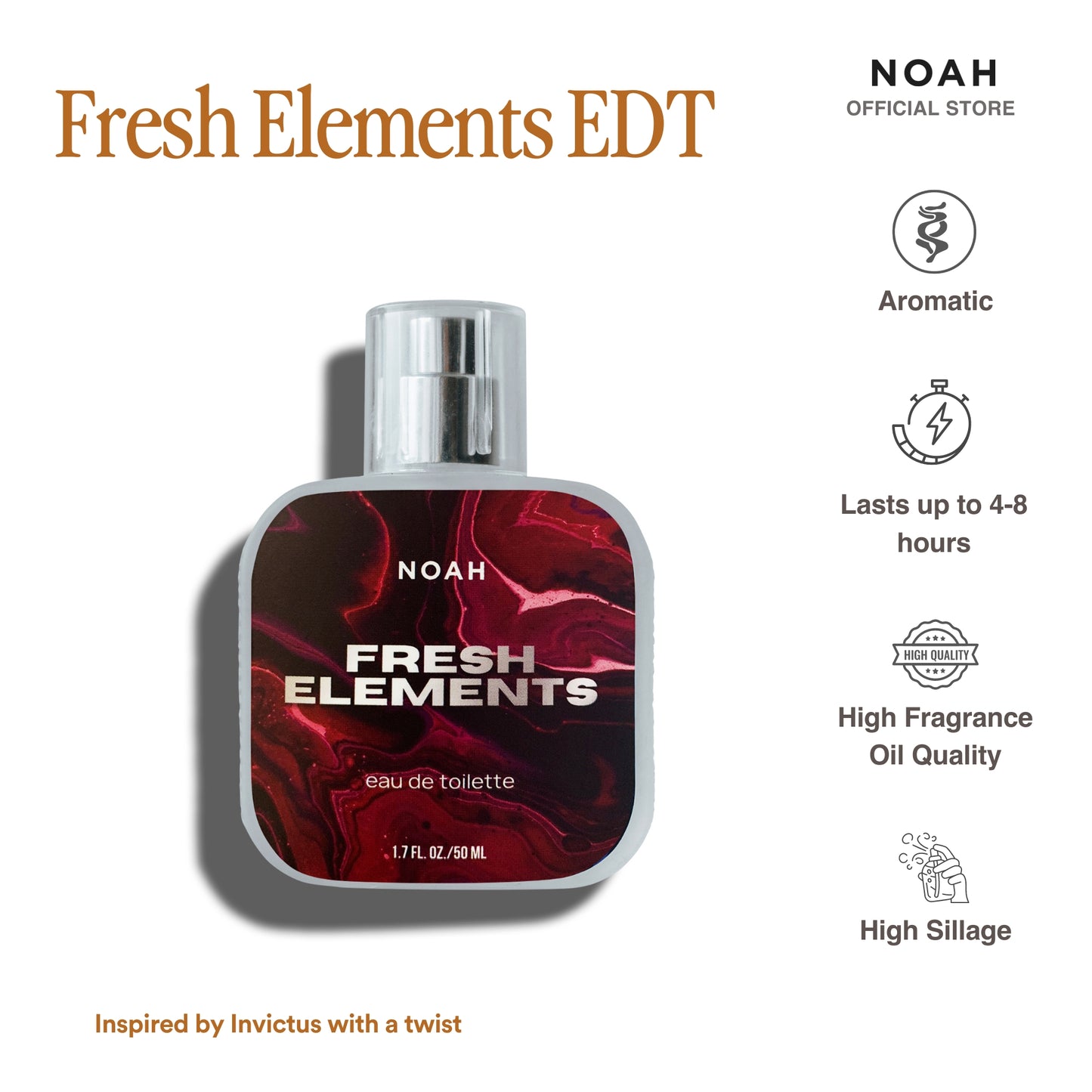 Noah Fresh Elements  Eau De Toilette 50ml (Lasts up to 4-6 hours)