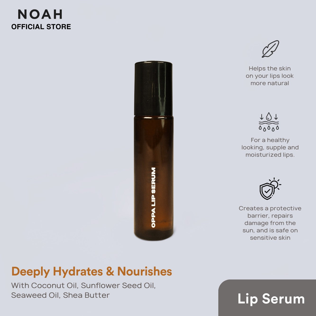 Noah Oppa Lips Serum (Hydrating, Buildable Tint, Heals Chapped Lips, Fragrance-Free)